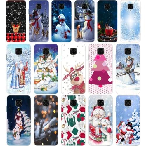 112AA Christmas Snowman gift Soft Silicone Tpu Cover phone Case for Xiaomi Redmi 9 9A Note 9 9 Pro MI 9 SE Lite case