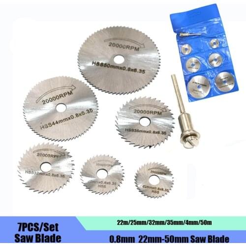 7PCS/Set Round Saw Cutting Blade With 3.2mm/6mm Shaft Kit For Wood Plastic Soft Metal