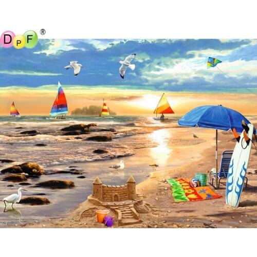 DPF 5D Round/Square full Diamond Painting Cross Stitch Beach Diamond Embroidery Mosaic Needlework kits Home Decor