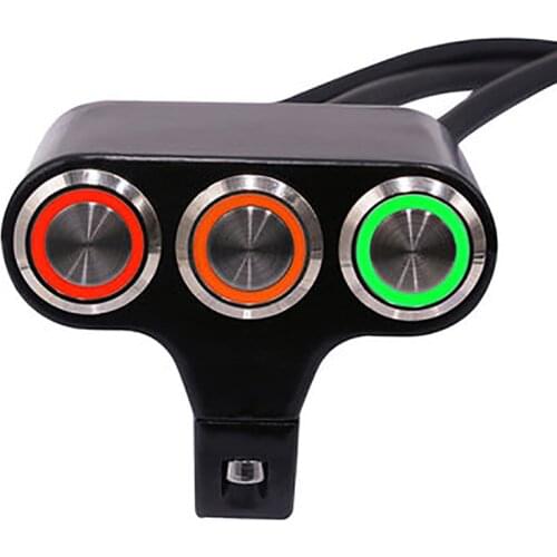 Motorcycle Electric Car Modified Button Handlebar Control Spotlight Horn Dimming Far/Near Light Aluminum Alloy Switch