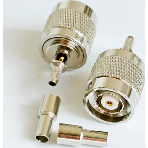 RF Coax Connector Socket RPTNC RP TNC Male Window Crimp for RG316 RG174 RG179 LMR100 Cable Plug Nickel Plated Coaxial Adapters