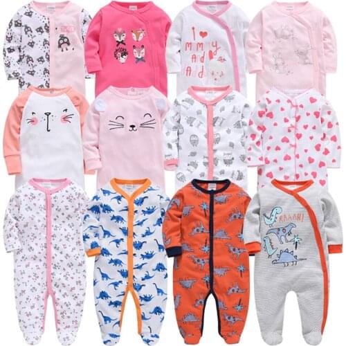 2019 Four Season Baby Girl roupa de bebes Cotton Newborn Overalls Full Sleeve Baby Pajamas Comfortable Rompers Baby Boy Clothes