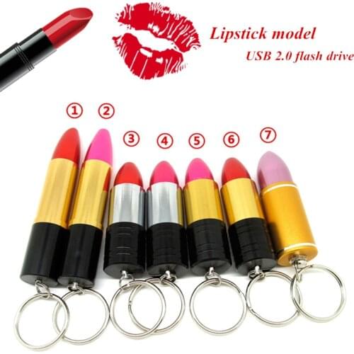 Colorful lipstick model usb flash drive disk memory stick pendrive Pen drive personalized Popular girl gift 4GB 8GB 16GB 32GB