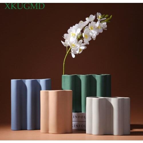 Nordic Creative Ceramic Cloud Shape Artwork Vase Decoration Living Room Dried Flower Plant Arrangement Home Decorat Ornaments