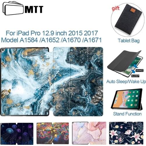MTT 2015 2017 Case For iPad Pro 12.9 inch 1st 2nd Generation PU Leather Flip Stand Cover Tablet Case A1584 A1670 A1652 A1671