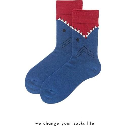 Charlie Campp 2018 New Spring And Summer Shark Series Cotton Wild Personality Hip-hop Different Couple Mens Socks HY1019