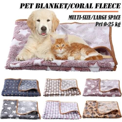 Soft Fluffy High Quality Cute Star Print Pet Mat Warm And Comfortable Blanket For Cats Dogs Pets Supplies