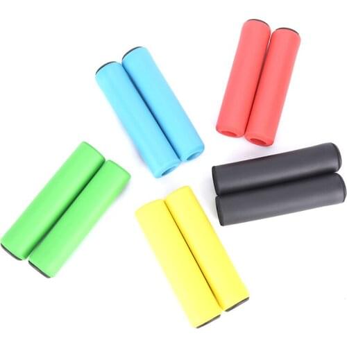 Cycling Bike Bicycle Gear Grips Mountain Bike Silicone Handlebar Soft Ultralight Grips Anti-skid Shock-absorbing Bike Part