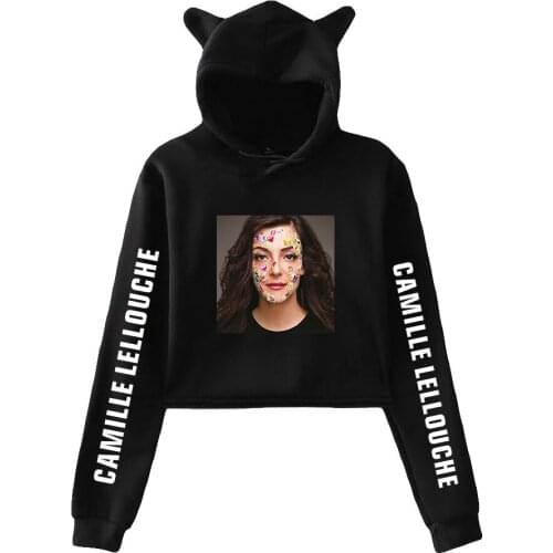 Camille Lellouche new kawaii high street hip-hop cat ear cotton hoodie ladies hooded pullover loose casual top ins wind sweater