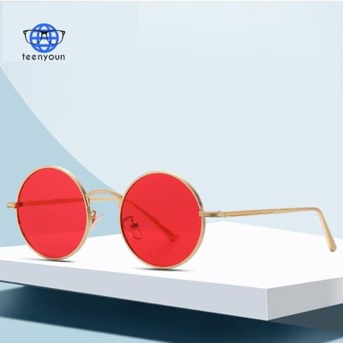 TEENYOUN Retro Round Sunglasses For Women Men Classic Metal Round Sun Glasses Male Vintage Eyeglasses UV400 Lentes De Sol Mujer