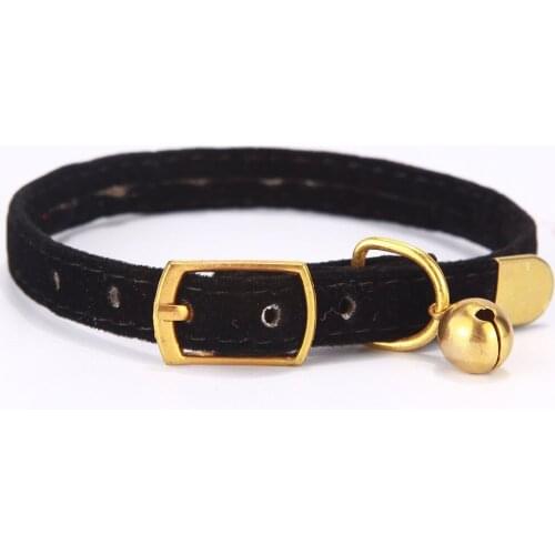 Cat Collar Puppy Leash Set for Small Dog Collars Cats Pet Cat Accessories Nylon Black Pet Training Collars YS0031