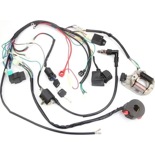 1Set Full Complete Electrics Wiring Harness CDI STATOR 6 Coil For Motorcycle ATV Quad Pit Bike Buggy Go Kart 50 70 90 110 125cc