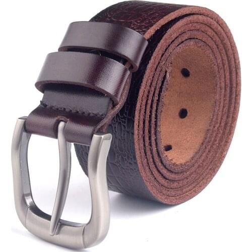 Top Layer Leather Casual High Quality Belt Vintage Design Pin Buckle Genuine Leather Belts For Men Original Cowhid