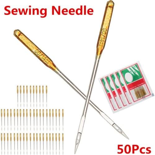 Durable 50pcs/Set Household Sewing Machine Needles Universal for Brother Singer Janome Juki Also For All Domestic Machine