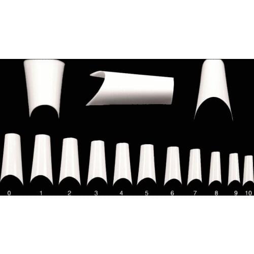 Professional 500Pcs Nail Art White Color Sharp Completely Curved Acrylic Fake False Nails Tips Artificial Manicure Set DIY Tools