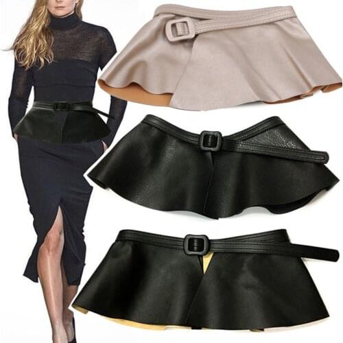 Faux Leather Belt 2021 Luxury Belts 2021 Women Cummerbunds Waist Band Corset Belt For Dress Skirt Waistband Buckle Belt Black