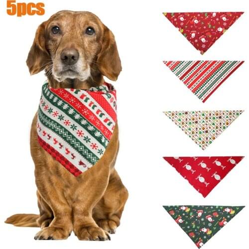 Christmas pet dog headscarf decoration pet saliva towel high quality polyester silk material is not fadeable machine washable