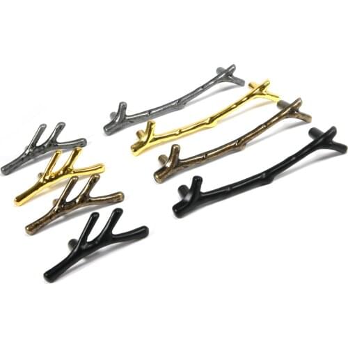 Fashion Tree Branch Furniture Handle 96mm 128mm Black Silver Bronze Kitchen Cabinet Handles Drawer Knobs Furniture Handles