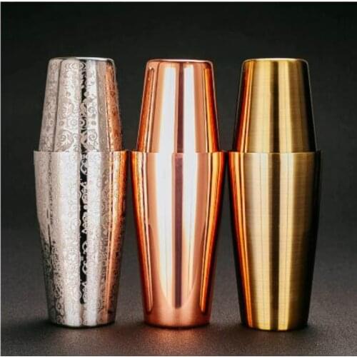 304 Stainless Steel Cocktail Boston Shaker Bar Cocktail shake bottle Tin Shaker Bar tool eco friendly WJ506