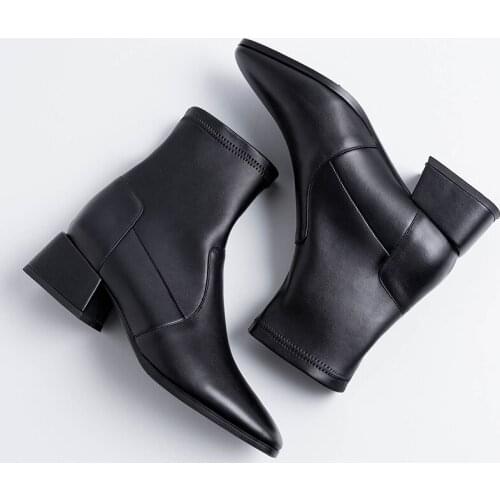 SKLFGXZY New style Short boots Genuine leather Womens boots European style cowhide Female boots Autumn and winter shoes