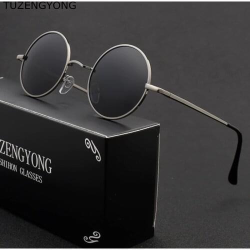Classic Steampunk Round Sunglasses Men Women Anti-UV Polarized Metal Frame Brand Designer Retro Sun Glasses Mirror UV400 Oculos