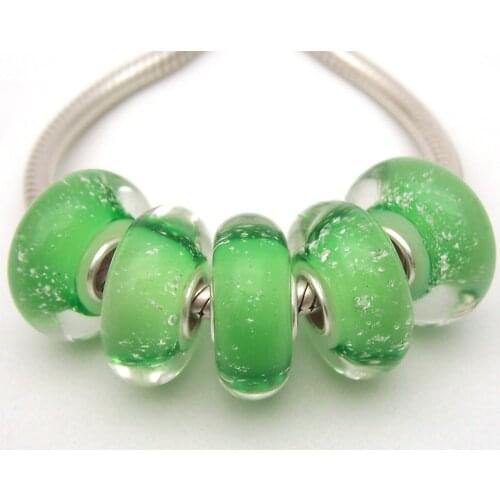 JGWGT 2028 5X 100% Authenticity S925 Sterling Silver Beads Murano Glass beads Fit European Charms Bracelet diy jewelry Lampwork