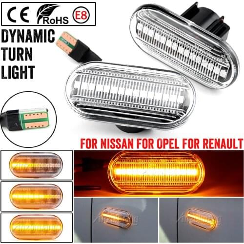 Led Dynamic Side Marker Turn Signal Light For Renault Clio 1 2 KANGOO MEGANE ESPACE TWINGO MASTER for Nissan Opel Smart FORTWO