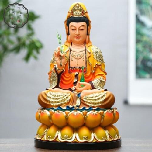 TAOIST BUDDHISM HOME SHRINE EFFICACIOUS PROTECTION PATRON SAINT ORNAMENTAL GOD GILDING AVALOKITESVARA GUAN YIN FENG SHUI STATUE