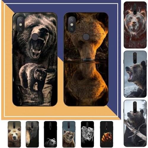 TOPLBPCS Grizzly Bear Phone Case for RedMi note 7 8 9 6 5 4 X pro 8T 5A