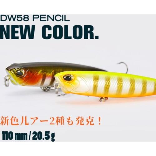 TSURINOYA DW58 20.5g Top Water Walker Pencil Lure Swimbait Snakehead Articial Hard Bait Fishing Tackle For Trout Pike Wobblers