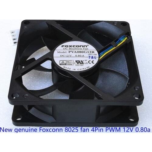 PVA080G12R New genuine For Foxconn 8025 8cm fan 4-wire PWM speed regulation pva080g12r 12V 0.80a