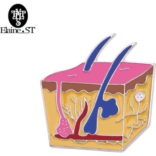 High Quality Blood Capillary Pin Badge Biology Teachers Medical Brooch Jewelry Metal Enamel Pins Doctor Nurse Gift Accessories