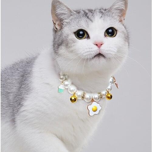 Pearl Pet Necklace for Dogs Cats Princess Birthday Party Wedding Chihuahua Rabbits Kitten Collars Dogs Accessories