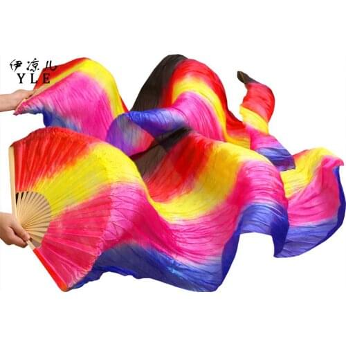 2018 New arrivals women silk belly dance fan veils of belly dance fans on sale Blue+Pink+Yellow+Red+Black