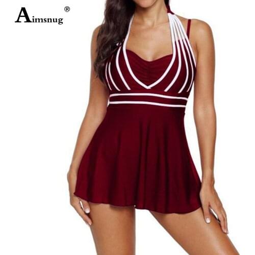 Women Tankini Swimsuits Model Stripes Two Pieces Outfits 2021 mujer Summer bikinis Swimwear Sexy Femme Clothing Plus Size S-5XL