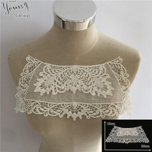 1pcs White Embroidery Lace Collar Venise Applique Lace Neckline DIY Sewing Women Dress Accessories Craft supplies Scrapbooking