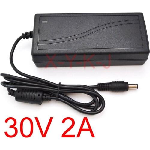 1PCS High quality 30V 2A IC solutions AC 100V-240V DC 2000mA Switch power supply, 60W LED adapter, DC 5.5mm x 2.1mm-2.5mm