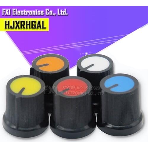 10PCS WH148 potentiometer knob cap Yellow Orange Blue White Red 15X17mm AG3 Plastic knob For potentiometer amplifier