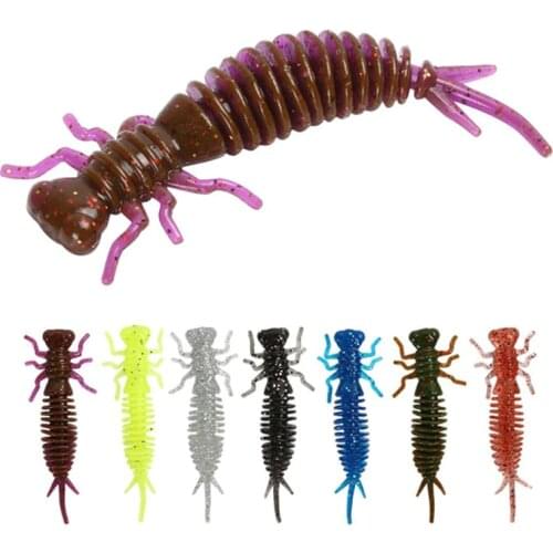 10PCS Larva Soft Lures 5.5cm/7.5cm/10cm Artificial Lures Fishing Worm Silicone Bass Pike Minnow Swimbait Jigging Plastic Baits
