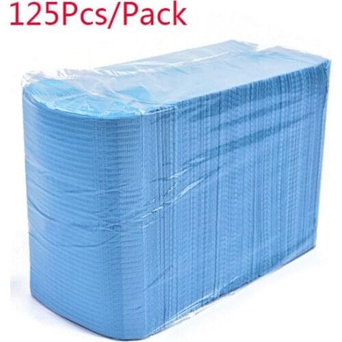 125pcs Dentist Oral Hygiene Medical Paper Dental Disposable Patient Bibs Cleaning For Dentists Cosmetology Medical Paper Scarf