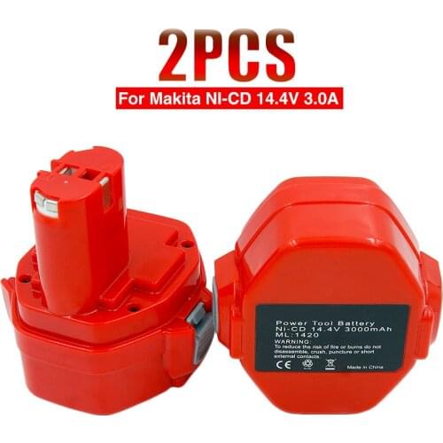 2pcs/lot Ni-CD 14.4V 3000mA Rechargeable Battery Pack for Makita Power Tools Cordless Drill PA14 1433 JR140D 1422 1420 6280D