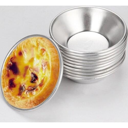 25Pcs Aluminum Alloy Egg Tart Molds Round Shape Cupcake Mini Pie Baking Molds Reusable Muffin Baking Cups Cake Cookie Bakeware