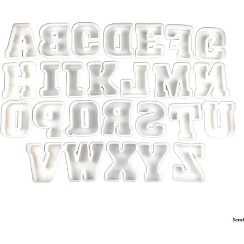 26Pcs Alphabet Keychain Epoxy Resin Mold English Letters Pendant Silicone Mould