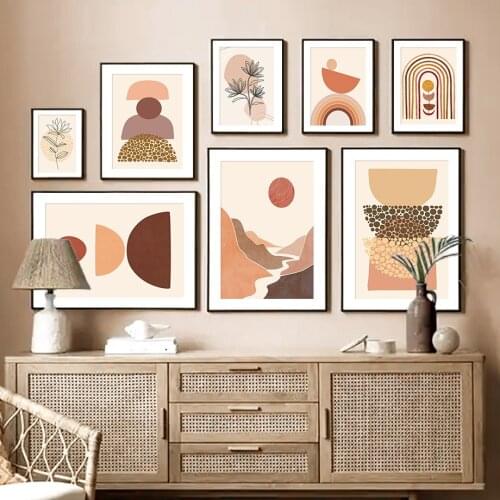 Abstract Pattern Line Sun Moon Minimalist Wall Art Canvas Painting Nordic Posters And Prints Wall Pictures For Living Room Decor