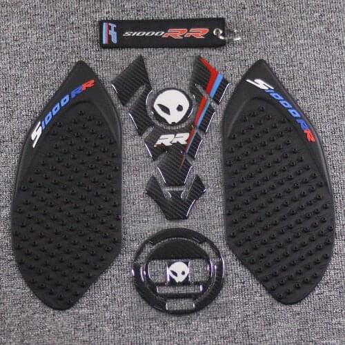 Free Keyring For BMW S1000RR S1000 RR HP4 S1000R Fuel Oil Tank Cap Cover Prorector Sticker Decal Carbon Fiber Tank Pad