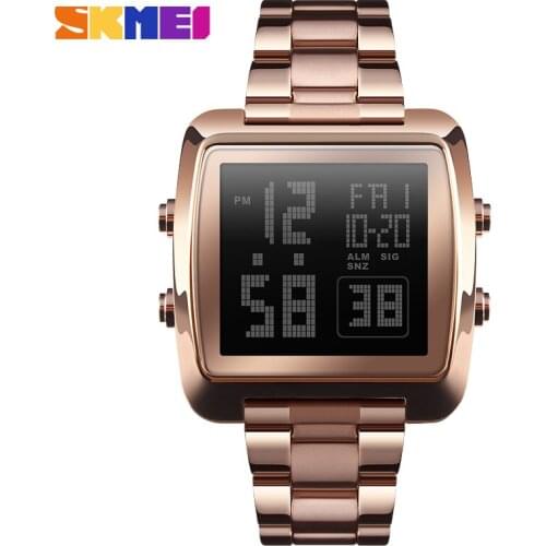 SKMEI Top Brand Luxury Military Sports Watches Stainless Steel Mens Watches Clock Waterproof LED Digital Watch Relogio Masculino