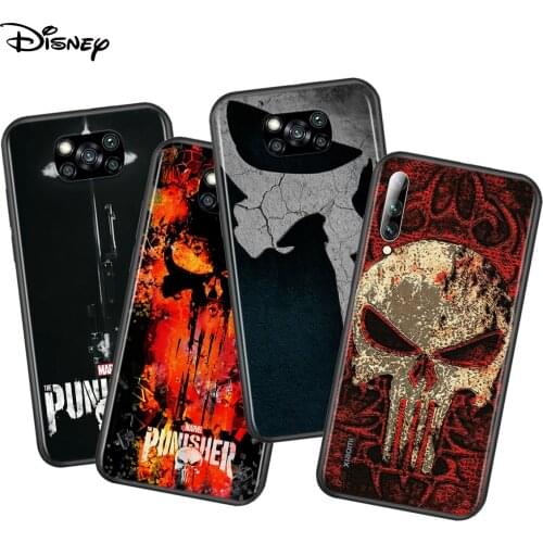 Marvel Punisher Skull For Xiaomi Poco X3 NFC M2 X2 F2 F3 C3 M3 F1 Pro Mi Play Mix 3 A3 A2 A1 6 Lite Soft Phone Case