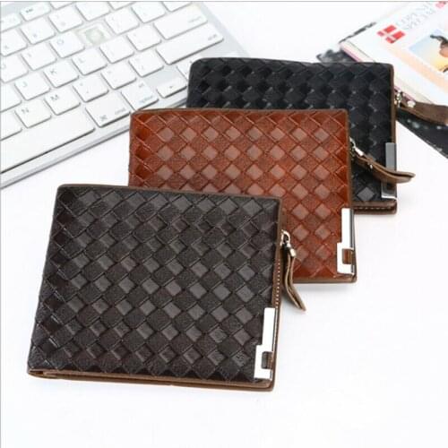 Men Leather Wallet ID Credit Card Holder Clutch Bifold Pocket Zipper Coin Purse Male Small Slim Wallets