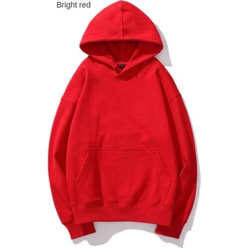 Fleece Mens Hooded Autumn/winter New Loose and Comfortable Solid Color Plus Size Pullover Pullover with Drop Sleeves