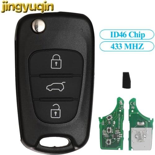 Jingyuqin Flip Remote Control Key 433MHZ ID46 Chip For Kia Rio 3 Picanto Ceed Cerato Sportage K2 K3 K5 Soul Hyundai i30 ix35